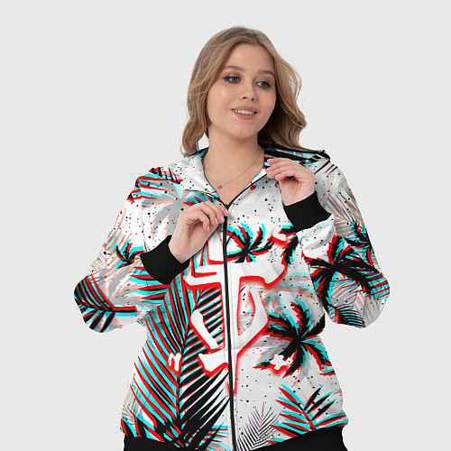 Женский костюм Doom тропики глитч / 3D-Черный – фото 3