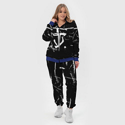 Женский 3D-костюм Doom logo штрихи, цвет: 3D-синий — фото 2