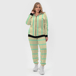 Женский 3D-костюм Color beige cage blue stripes, цвет: 3D-черный — фото 2