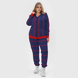 Женский 3D-костюм Color blue cage pink stripes, цвет: 3D-красный — фото 2