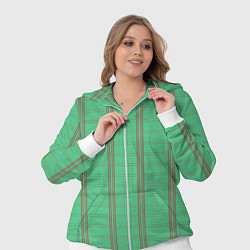 Женский 3D-костюм Color green cage brown stripes, цвет: 3D-белый — фото 2