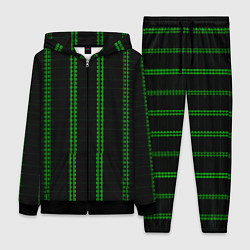 Женский костюм Color black cage green stripes
