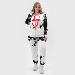 Женский 3D-костюм Doom лого камуфляж текстура, цвет: 3D-белый — фото 2