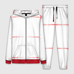Женский 3D-костюм Color white red stripes, цвет: 3D-красный