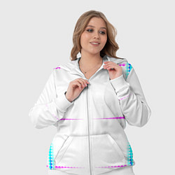 Женский 3D-костюм Color white blue pink stripes, цвет: 3D-белый — фото 2