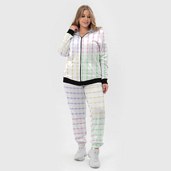 Женский 3D-костюм Color white multicolored stripes, цвет: 3D-черный — фото 2