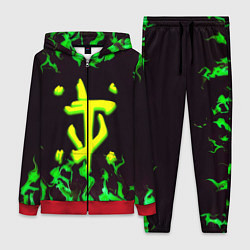 Женский 3D-костюм Doom зелёный огонь, цвет: 3D-красный