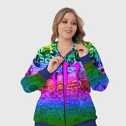 Женский 3D-костюм Monster energy неоновые стикеры, цвет: 3D-синий — фото 2