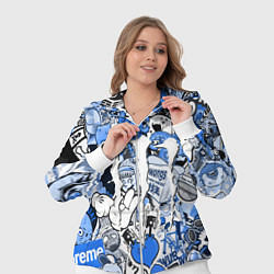 Женский 3D-костюм Monster energy sticker blue, цвет: 3D-белый — фото 2