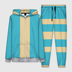 Женский 3D-костюм Color blue beige, цвет: 3D-меланж