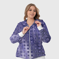 Женский 3D-костюм Геометрический градиент фиолетовый, цвет: 3D-белый — фото 2