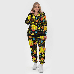 Женский 3D-костюм Хохлома узор, цвет: 3D-черный — фото 2