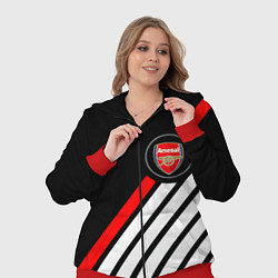 Женский 3D-костюм Арсенал геометрия полосы, цвет: 3D-красный — фото 2