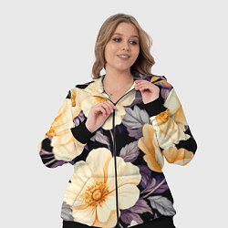 Женский 3D-костюм Крупные жёлтые цветы, цвет: 3D-черный — фото 2