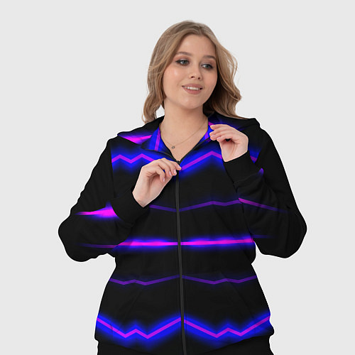 Женский костюм Color multicoloured neon stripes / 3D-Черный – фото 3