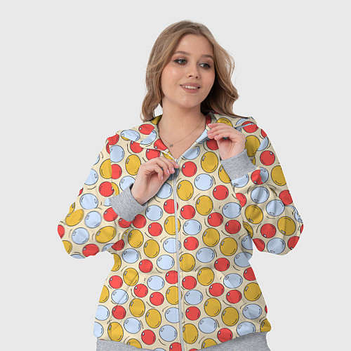 Женский костюм Красные, голубые и желтые пузыри / 3D-Меланж – фото 3