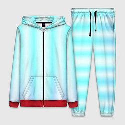 Женский 3D-костюм Neon white blue lines, цвет: 3D-красный