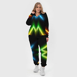 Женский 3D-костюм Neon multicolored lines, цвет: 3D-черный — фото 2