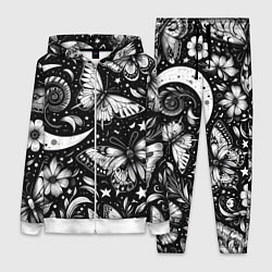 Женский костюм Паттерн из бабочек цветов и луны - нейроарт