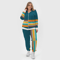 Женский 3D-костюм Индиго и омбре градиент заката с текстурой, цвет: 3D-белый — фото 2