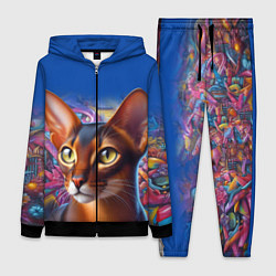 Женский 3D-костюм Абиссинка на фоне стены с граффити, цвет: 3D-черный