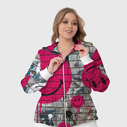 Женский 3D-костюм Розовые смайлы граффити, цвет: 3D-белый — фото 2