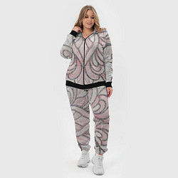 Женский 3D-костюм Нежно розовый орнамент из перьев, цвет: 3D-черный — фото 2