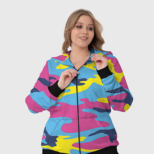 Женский костюм Камуфляж: голубой/розовый/желтый / 3D-Черный – фото 3