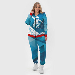 Женский 3D-костюм Горы и сноубордист, цвет: 3D-красный — фото 2