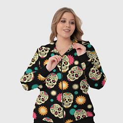 Женский 3D-костюм День мертвецов - черепа, цвет: 3D-черный — фото 2