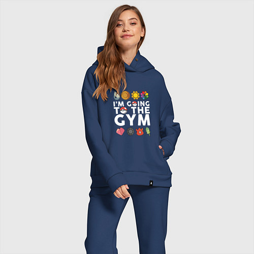 Женский костюм оверсайз Pokemon Im going to the gym (white) / Тёмно-синий – фото 2