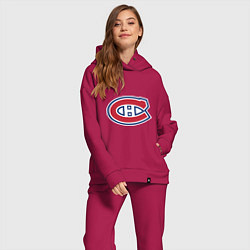 Женский костюм оверсайз Montreal Canadiens, цвет: маджента — фото 2
