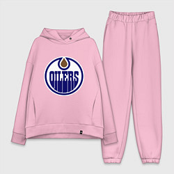Женский костюм оверсайз Edmonton Oilers цвета светло-розовый — фото 1