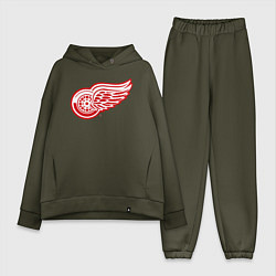 Женский костюм оверсайз Detroit Red Wings, цвет: хаки