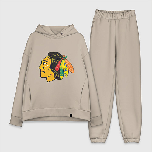 Женский костюм оверсайз Chicago Blackhawks / Миндальный – фото 1