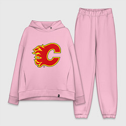 Женский костюм оверсайз Calgary Flames, цвет: светло-розовый