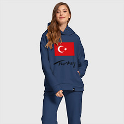Женский костюм оверсайз Turkey, цвет: тёмно-синий — фото 2