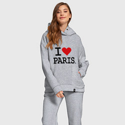 Женский костюм оверсайз I love Paris, цвет: меланж — фото 2