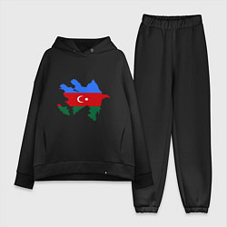 Женский костюм оверсайз Azerbaijan map, цвет: черный