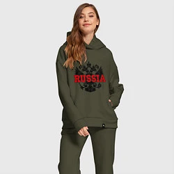 Женский костюм оверсайз Russia Coat, цвет: хаки — фото 2