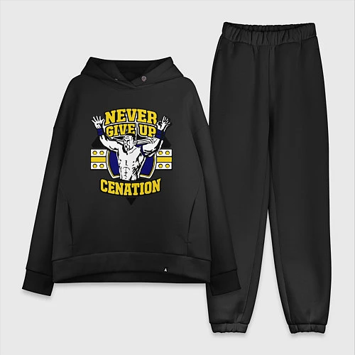 Женский костюм оверсайз Never Give Up: Cenation / Черный – фото 1