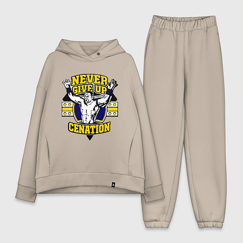 Женский костюм оверсайз Never Give Up: Cenation / Миндальный – фото 1