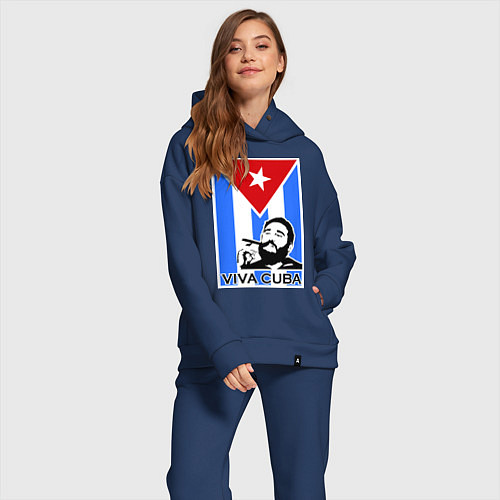 Женский костюм оверсайз Fidel: Viva, Cuba! / Тёмно-синий – фото 2