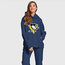 Женский костюм оверсайз Pittsburgh Penguins цвета тёмно-синий — фото 2