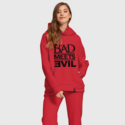 Женский костюм оверсайз Bad Meets Evil, цвет: красный — фото 2