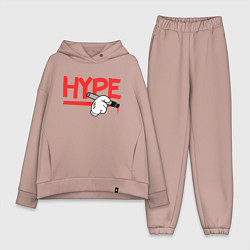 Женский костюм оверсайз Hype Hands, цвет: пыльно-розовый