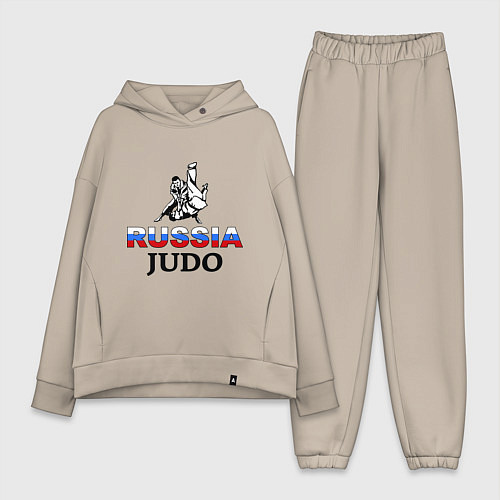 Женский костюм оверсайз Russia judo / Миндальный – фото 1