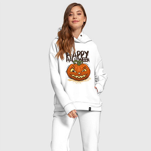 Женский костюм оверсайз Happy halloween / Белый – фото 2