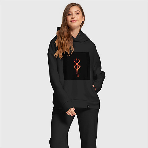 Женский костюм оверсайз Берсерк Клеймо символ / Черный – фото 2