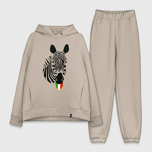 Женский костюм оверсайз Juventus Zebra / Миндальный – фото 1